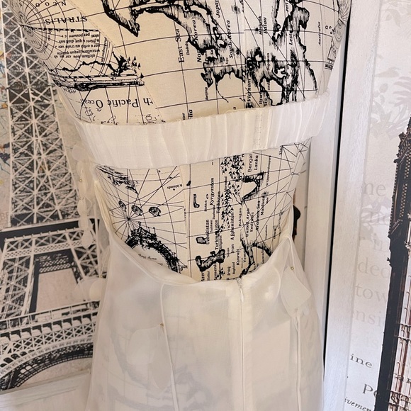 Botanics & Petals Luxury Maxi Dress In Summer White+Gold Droplets+Drop Petals - Picture 10 of 16